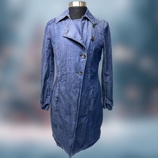 White House Black Market Denim Trench‑Style Dress Women’s Small