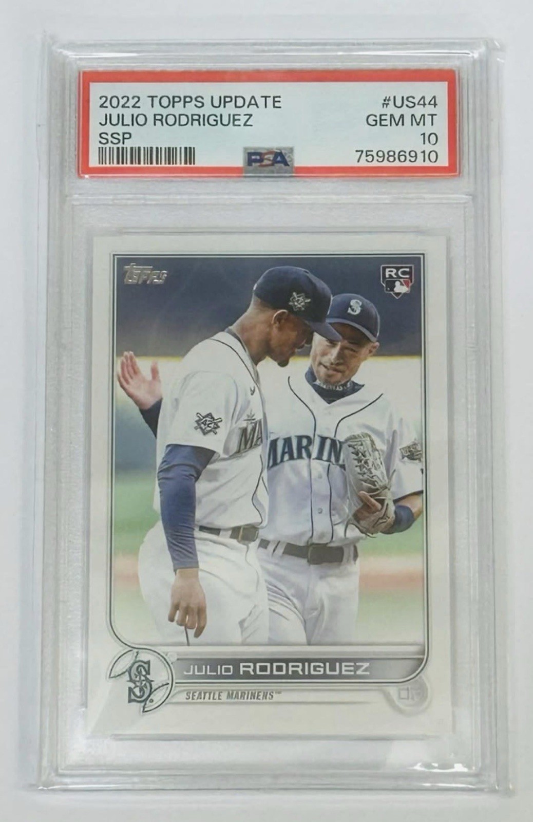 2022 Topps Update Series Julio Rodriguez RC #US44 SSP (with Ichiro Suzuki)