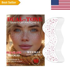 Stunning Waterproof Glitter Freckles - 48h Long-Lasting Red-Silver Face Tattoo