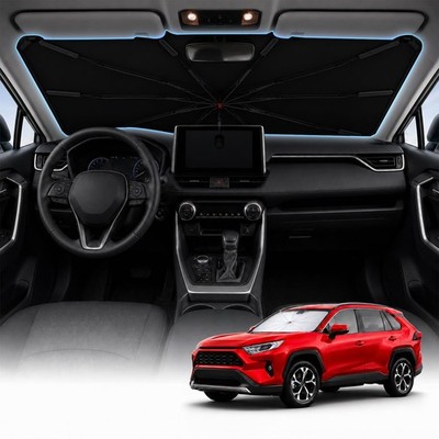 SUV & Midsize Sedan Car Windshield Sun Shade, Titanium Silver, 58 x 32 in Size