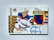 19-20 Ryan Lindgren SP Authentic Future Watch Auto Patch /100 On Card Auto