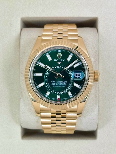 NEW 2026 Rolex Sky-Dweller 42mm 336938 Yellow Gold Jubilee Green Dial