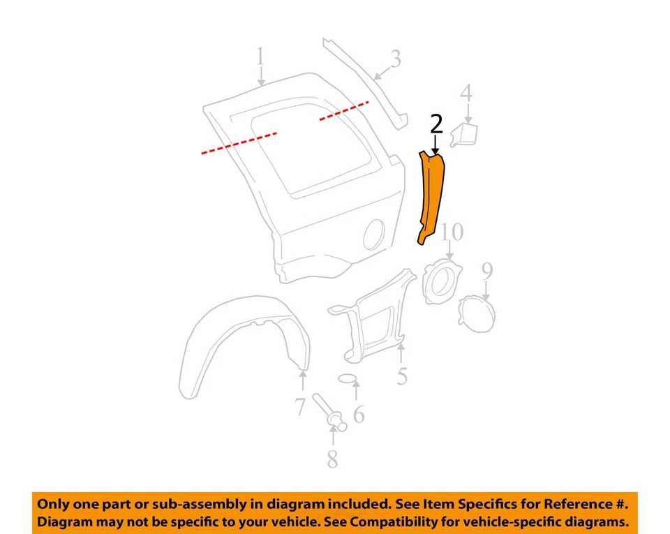 2002 - 2009 雪佛兰拖车拖车 EXT 填充 T/LP 15157233 - 全新原始设备制造商 — 第 2/3 张图片