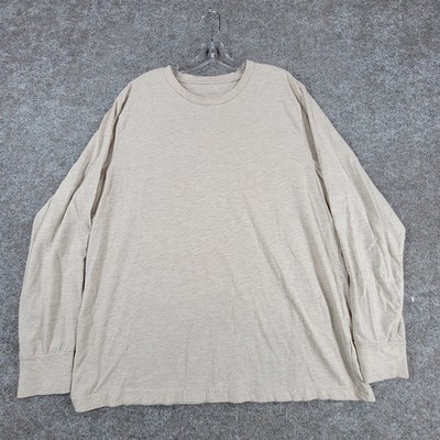 Old Navy Soft-Washed Rotation T-Shirt Mens XL Cream Comfort Crewneck Long-Sleeve