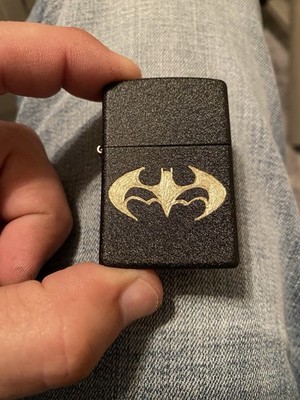 batman cigarette lighter 1-Batman Logo On A Black Crackle Zippo Facebook