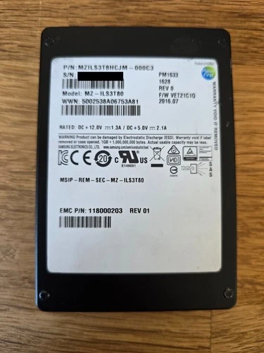 Samsung 3.84TB PM1633 SAS SSD Solid State Drive MZILS3T8HCJM MZ-ILS3T80