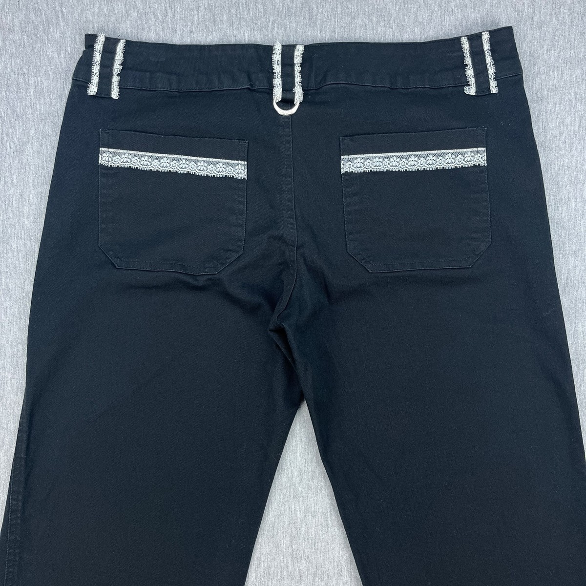 Tripp NYC Flare Pants Womens 13 (34x32) Black Bootcut Goth Lace