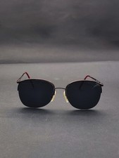 Vintage Kenmark Talon Affinity DA Sunglasses 55-18 Red Metal Frame Dark Lenses