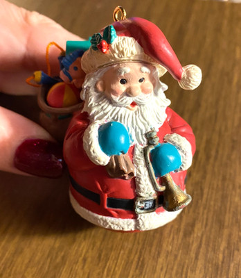 Vintage Lustre Fame 1993 Roly Poly Santa Plastic Christmas Ornament 2 3/4''