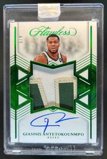2024 25 Panini Flawless Giannis Antetokounmpo Star Swatch Patch Emerald Auto #/5