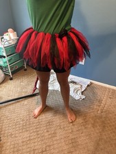 Spirit Halloween Tutu One Size Tulle Ballerina Devil Skirt Red /Black Costume