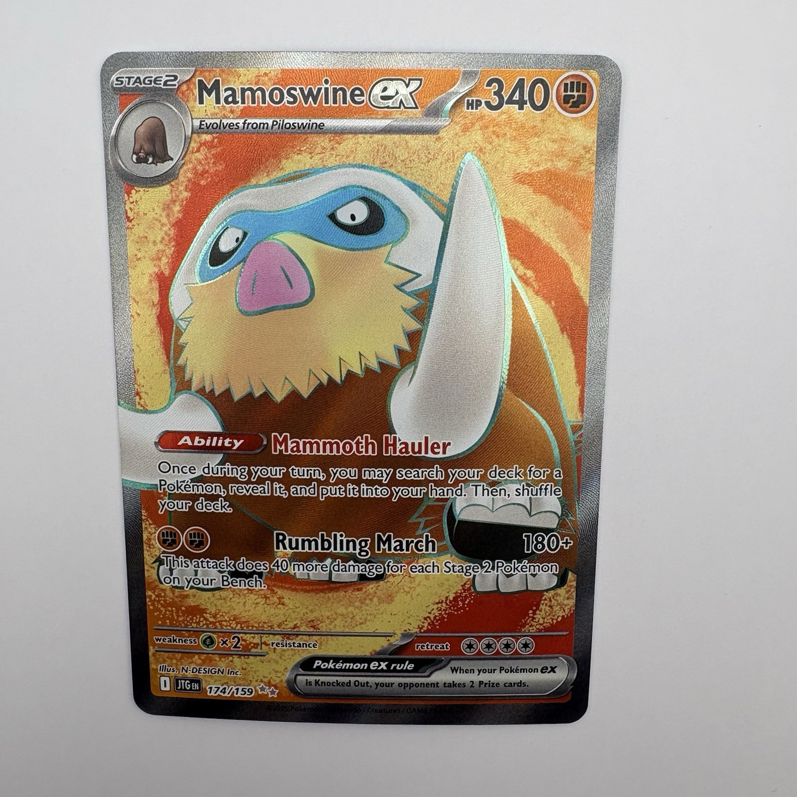 Mamoswine ex Ultra Rare SV09: Journey Together 174/159 NM Pokemon Card TCG
