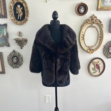 Vintage Old Hollywood Glamour Real Fur Cropped Bolero