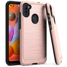 GSA Brushed Case w/Edge Design for Samsung Galaxy A11 - Rose Gold