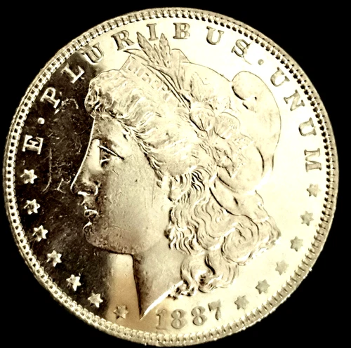 1887 P Morgan Dollar  MS+++DMPL  100% Orig Key Date White Coin No Problems