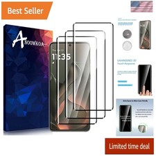 3 Pack Tempered Glass Screen Protector for Motorola Moto Edge 2025, Anti-Fingerp
