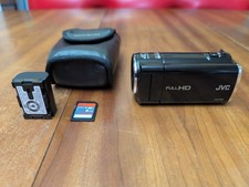 JVC Everio HD Camcorder GZ-HM35BU Great condition TESTED w/ Battery SD Card Case
