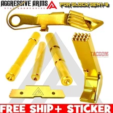 AGGRESSIVE ARMS SHNY GOLD Magazine Catch Slide Stop RELEASE PINS GLOCK GEN 1 2 3