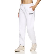 Reebok Womens Egret Heather Premium Fleece After Class Joggers Sweatpants Sz.XS