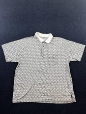 Original Penguin Polo Shirt Mens 2XL White Allover Golf Print Sport Casual