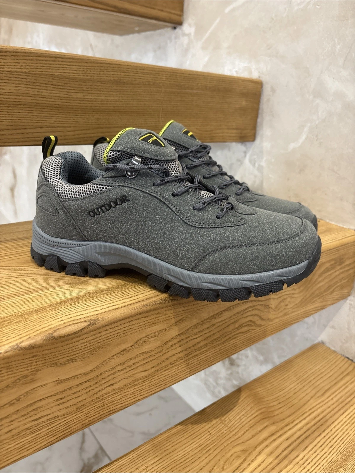 Mens Anti-slip Hiking Shoes Outdoor Leather Waterproof Trekking Trainers Camping