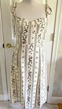 Anthropologie Moonsea Ivory Floral Sundress Midi Size Small Medium