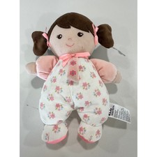 Baby Starters Plush My First Doll Brown Hair Pink Floral Sleeper 10 Inch