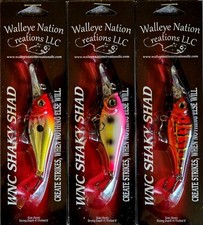 (Ct of 3) Walleye Nation Creations Shaky Shad Crankbait #5 Diving Depth 4-6' 5cm