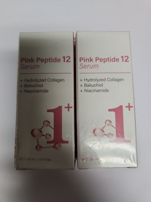 1+ Pink Peptide 12 Hydrating Serum Collagen Bakuchiol Niacinamide 30ml X2