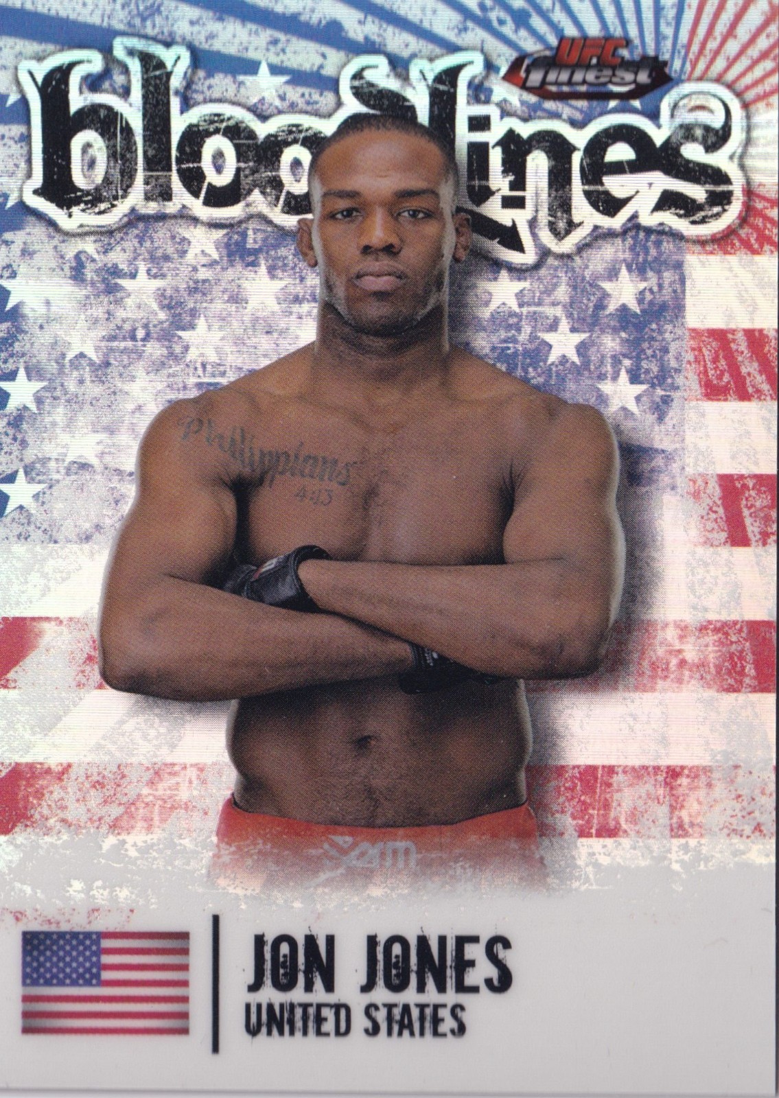 Jon Jones 2012 Topps UFC Finest Bloodlines Card #BL-JJ 100 128 135 140 309 285