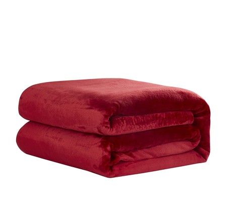 Super Soft and Plush Flannel Fleece Blanket, Red, Full/Queen