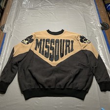 VTG 90s NCAA Missouri Tigers Legends Athletic Spell Out Sweatshirt Mens 2XL