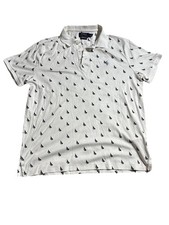 Polo Ralph Lauren Shirt Mens L Custom Slim Fit Sailboat All Over Print
