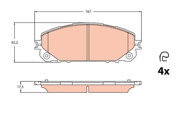 Bremsbelagsatz Scheibenbremse Vorne TRW GDB2094 FÜR Jeep BremsbelÄGe Belagsatz-image
