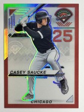 2025 Panini Prospect Edition - Casey Saucke II #65 Red Prizm /199 (RC)