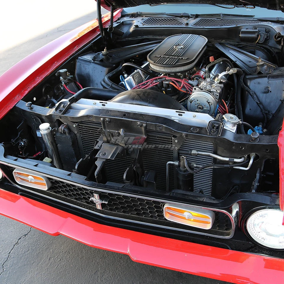 PARA 70-71 LINCOLN CONTINENTAL 7.5L V8 3 FILAS ALUMINIO RADIADOR DE CARRERAS + VENTILADORES X2 ROJOS Foto 4 de 4
