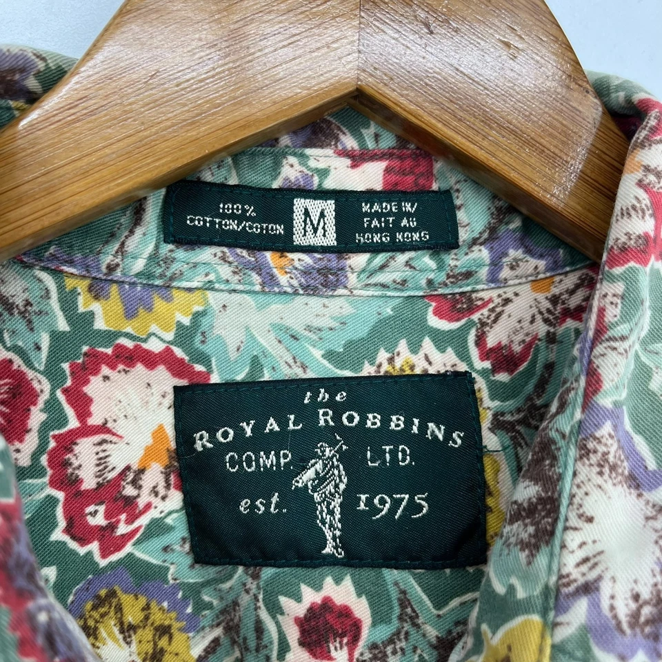 Royal Robbins Long Sleeve Button Shirt Women's M Green Vintage Floral Cotton - Image 4 of 4