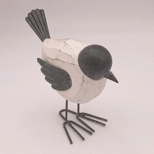 Deko Vogel weiß/schwarz aus Holz/Metall von Formano 