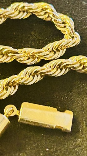 ๐ฅ Italian 14K Gold Rope Chain Necklace โ 20โ Vintage Twist Rope Jewelry ๐ฅ - Picture 2 of 8