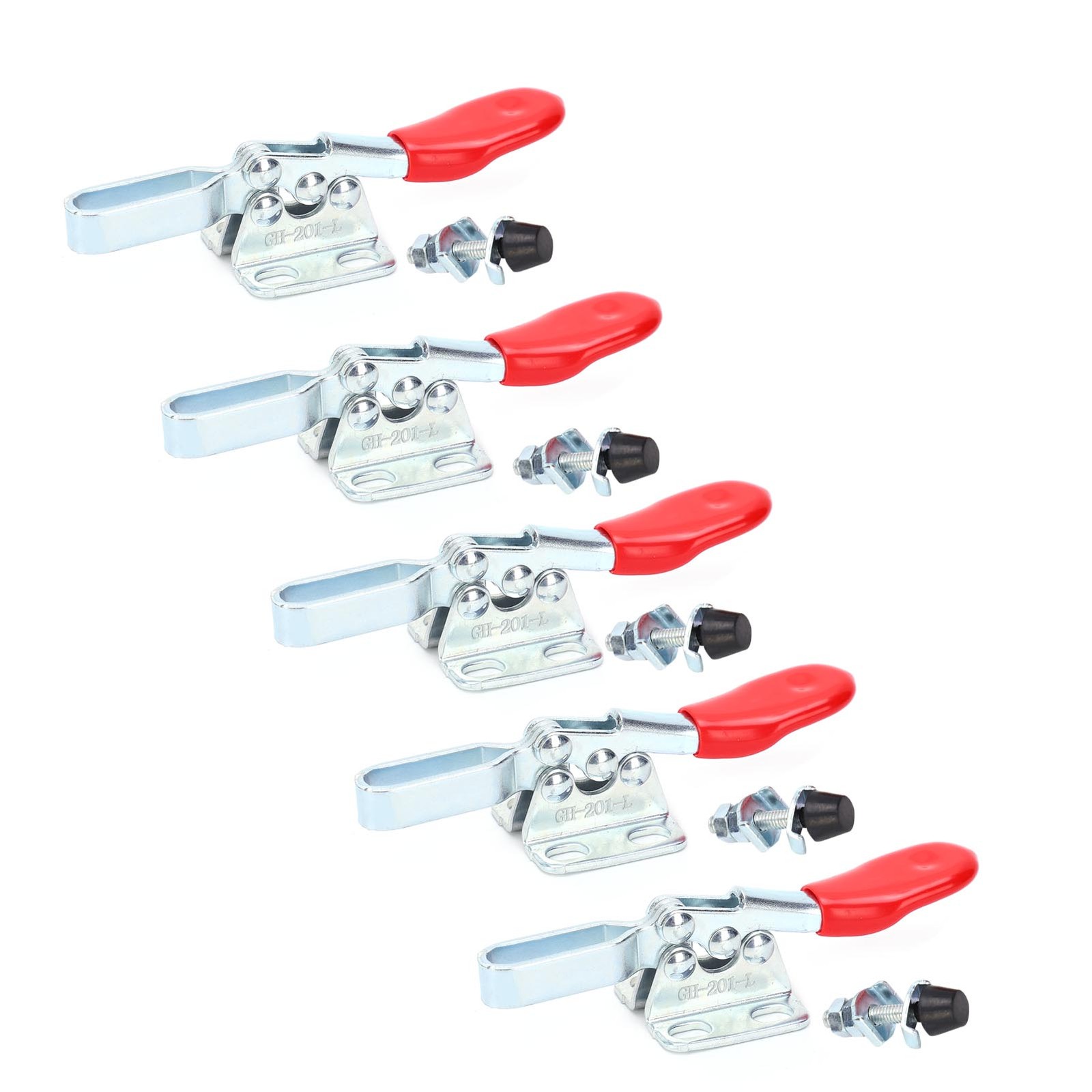 5Pcs Toggle Fixture Horizontal Quick Release Hold Down Clamp Woodworking Tools