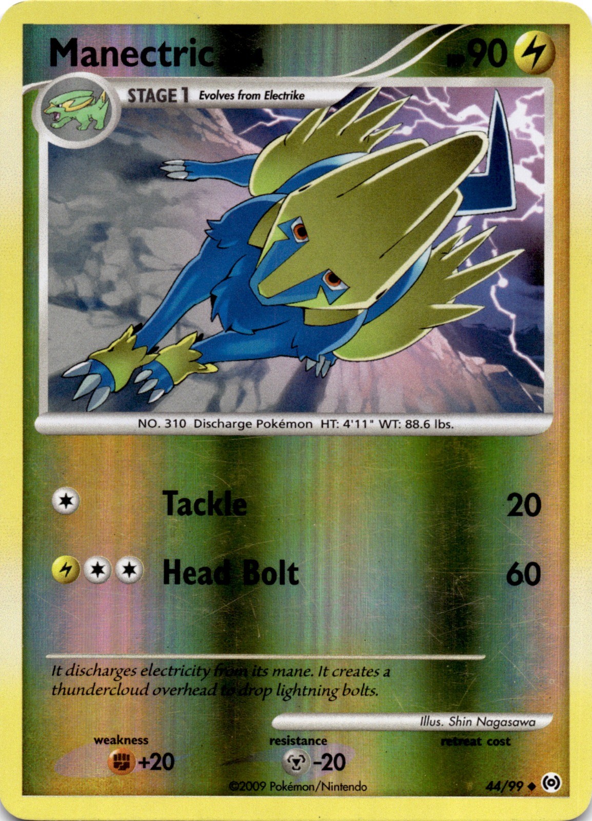 Manectric (44) Reverse Holo Uncommon Arceus 44/99 MP