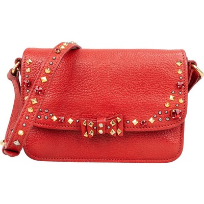 Miu Miu Red Studded Leather Bow Crossbody Bag Tasche