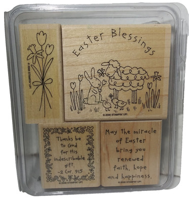 Vintage 2006 Stampin' Up Faith And Hope Wooden Stamp Set Easter Blessings Spring