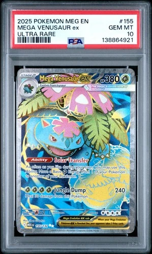 2025 POKEMON MEG EN-MEGA EVOLUTION ULTRA RARE #155 MEGA VENUSAUR EX PSA 10