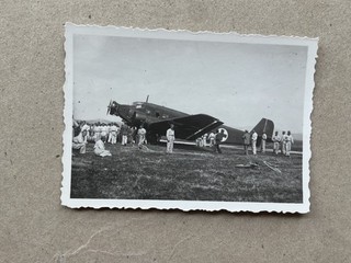 T) Foto militare 8 5x6cm aeronautica aviazione 2GM WWII in Italia croce rossa