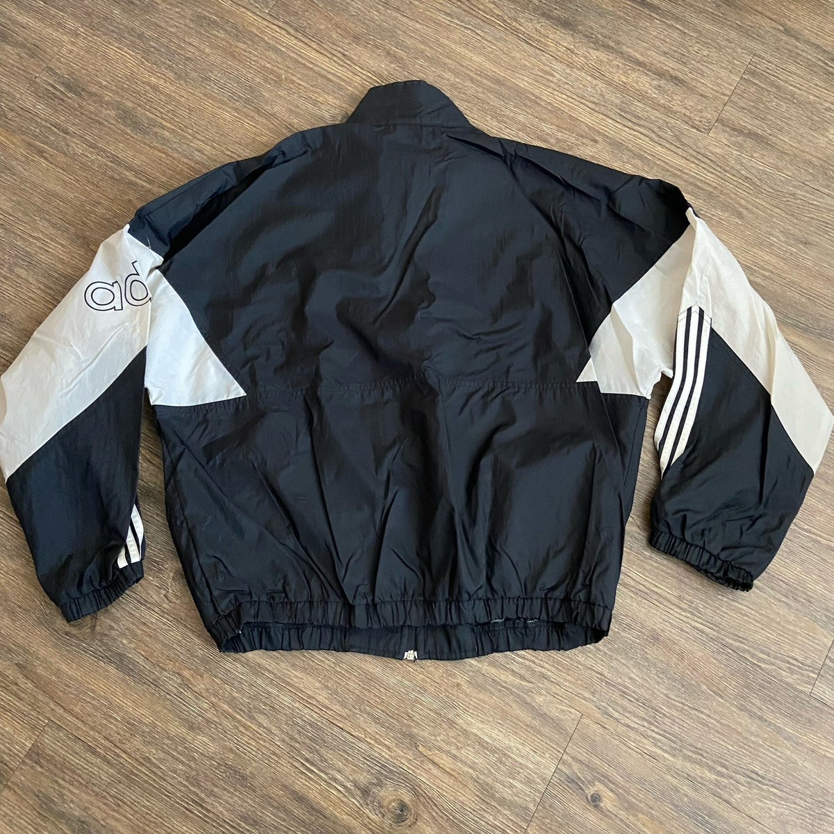 Adidas Vintage 90's Color Block 3 Stripe Windbreaker Full Zip