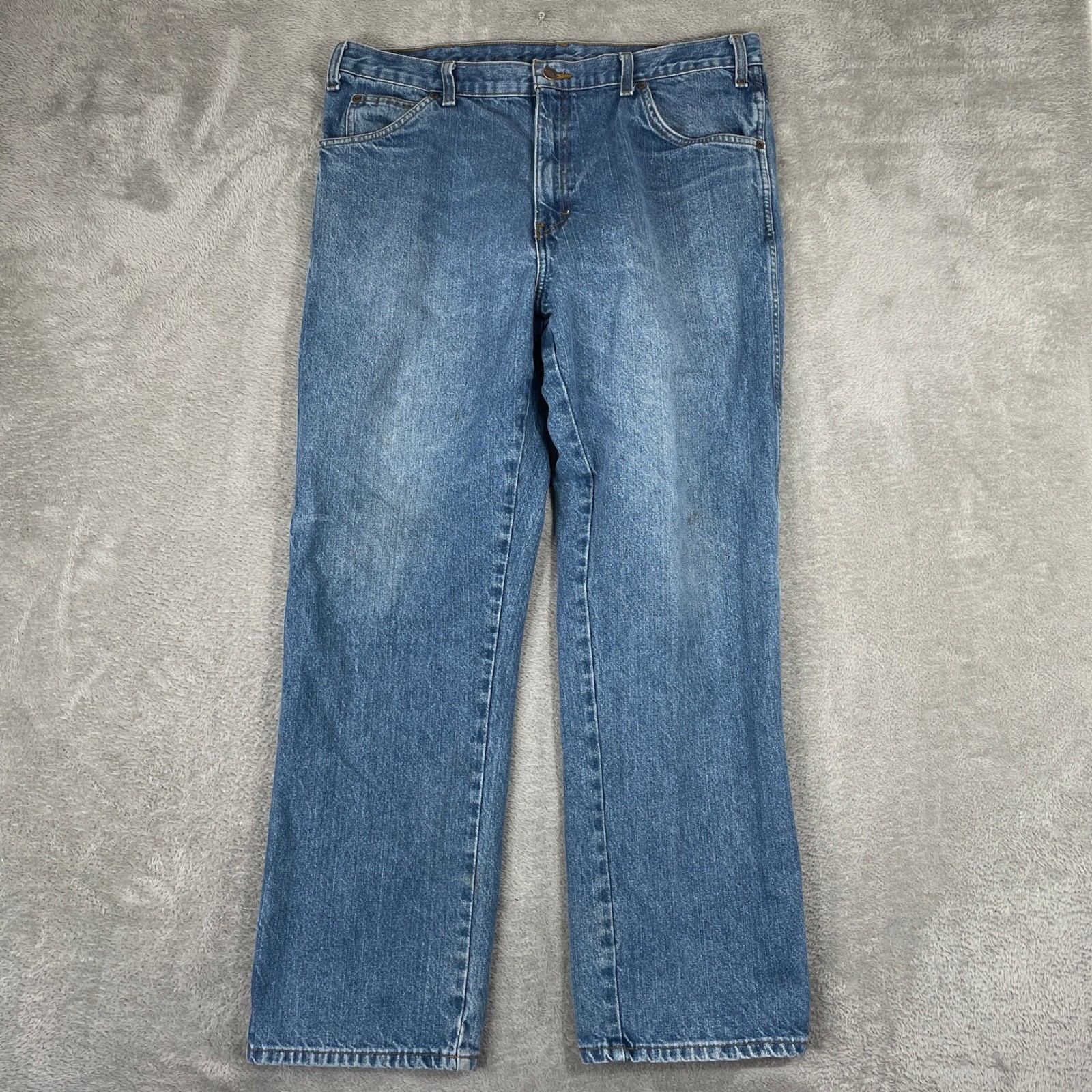 Mens 38x32 Blue Straight Leg Denim Workwear Skater Rugged Ca