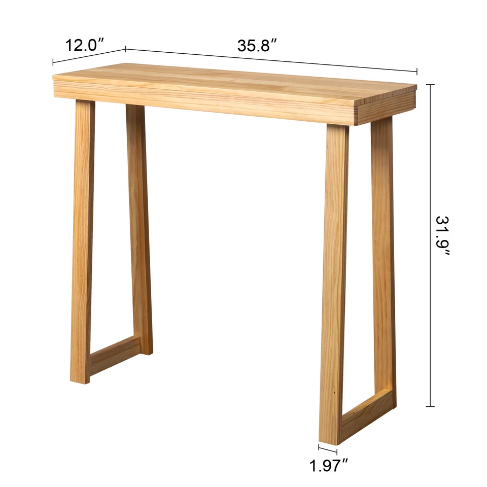 35.8inch Solid Wood Console Table for Entryway Sofa Table Narrow Entryway Table - Image 2 of 4