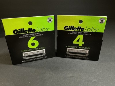  2 New Gillette Labs 4+6 Cartridge Razor Blades Refills (10) Cartridges Total 