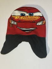 Disney Pixar Cars Lightning McQueen Knitted Beanie For Toddlers Red Black